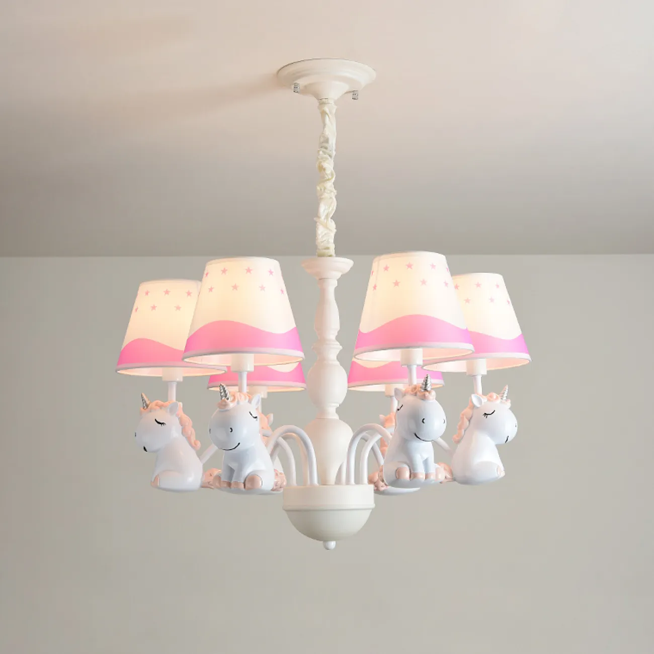 Люстра для детской с фигурками единорогов UNICORN