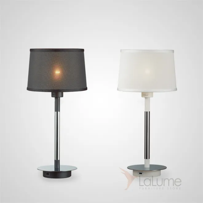 Настольная лампа с текстильным абажуром и USB-разъемом на основании VEDBY TAB Настольная лампа с текстильным абажуром и USB-разъемом на основании VEDBY TAB