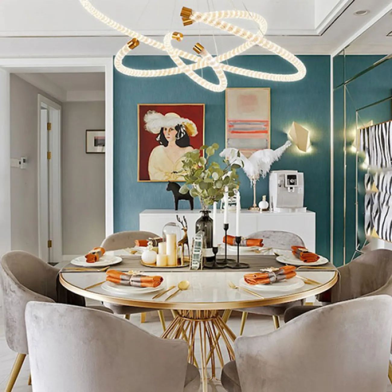 Дизайнерская светодиодная кольцевая люстра на струнном подвесе VIDAGO RING