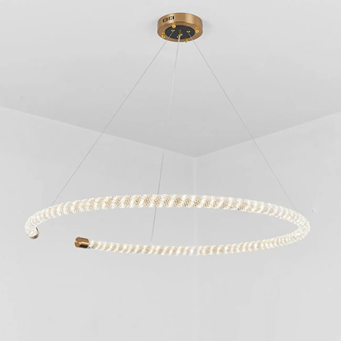 Дизайнерская светодиодная кольцевая люстра на струнном подвесе VIDAGO RING