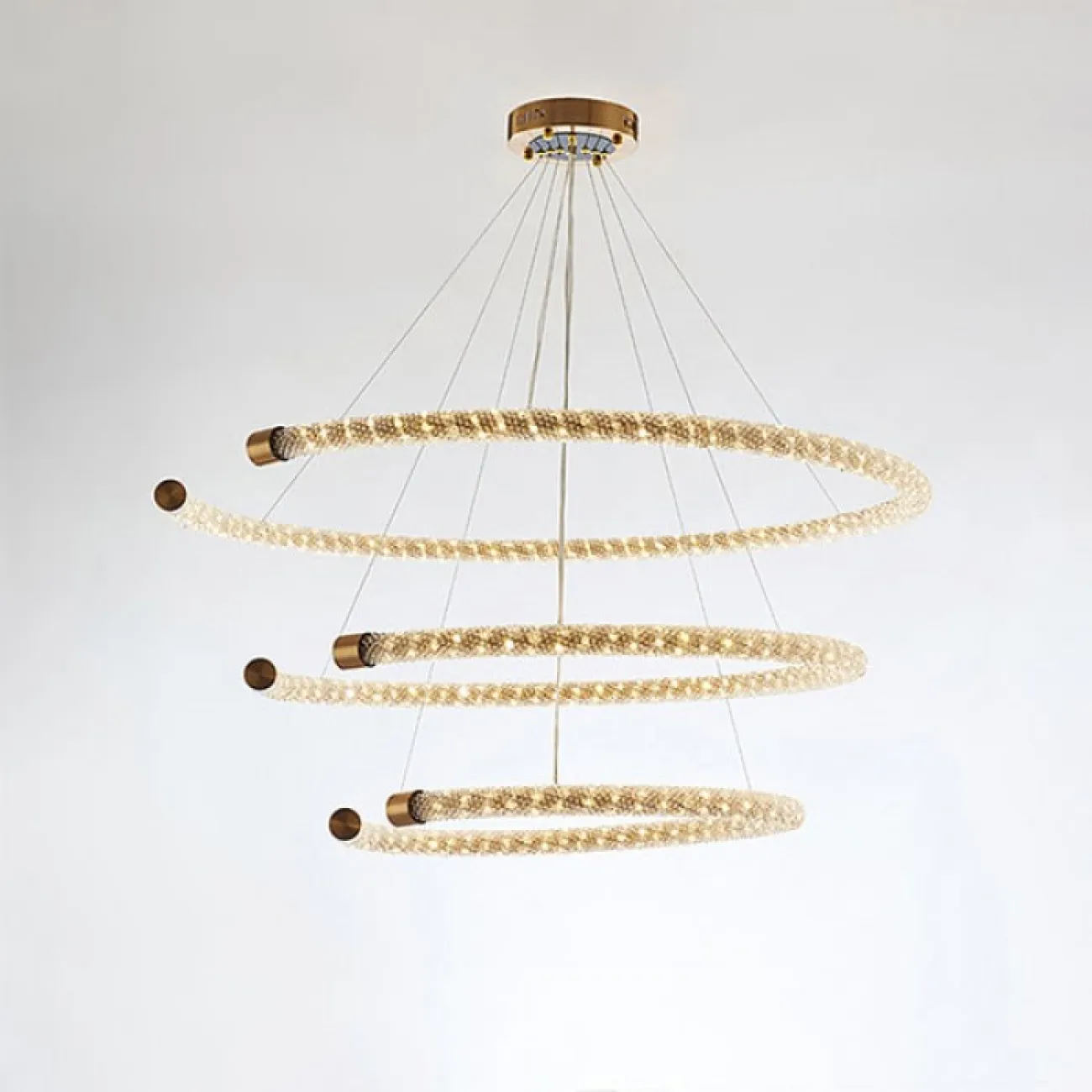 Дизайнерская светодиодная кольцевая люстра на струнном подвесе VIDAGO RING