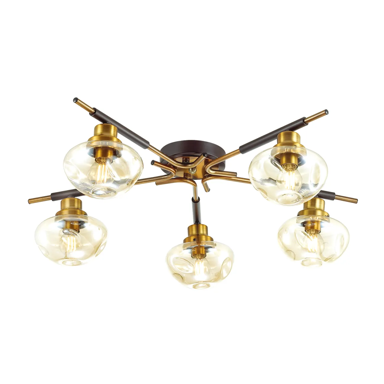 Серия люстр с рожками и стеклянными плафонами VIKO