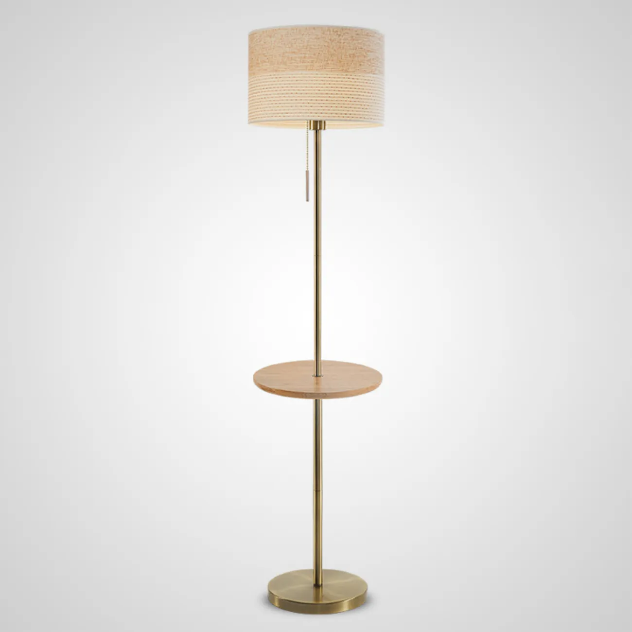 Торшер с текстильным плафоном и столикомVILBER