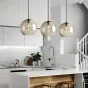 Комбинации из стеклянных подвесных светильников на общем потолочном креплении VILMO TRIO