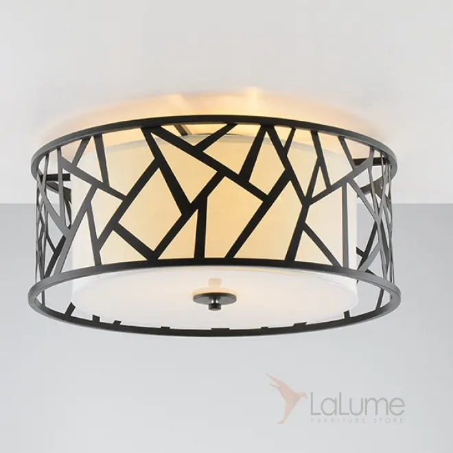 Потолочная люстра выполненная из металла с текстильным абажуром WISH