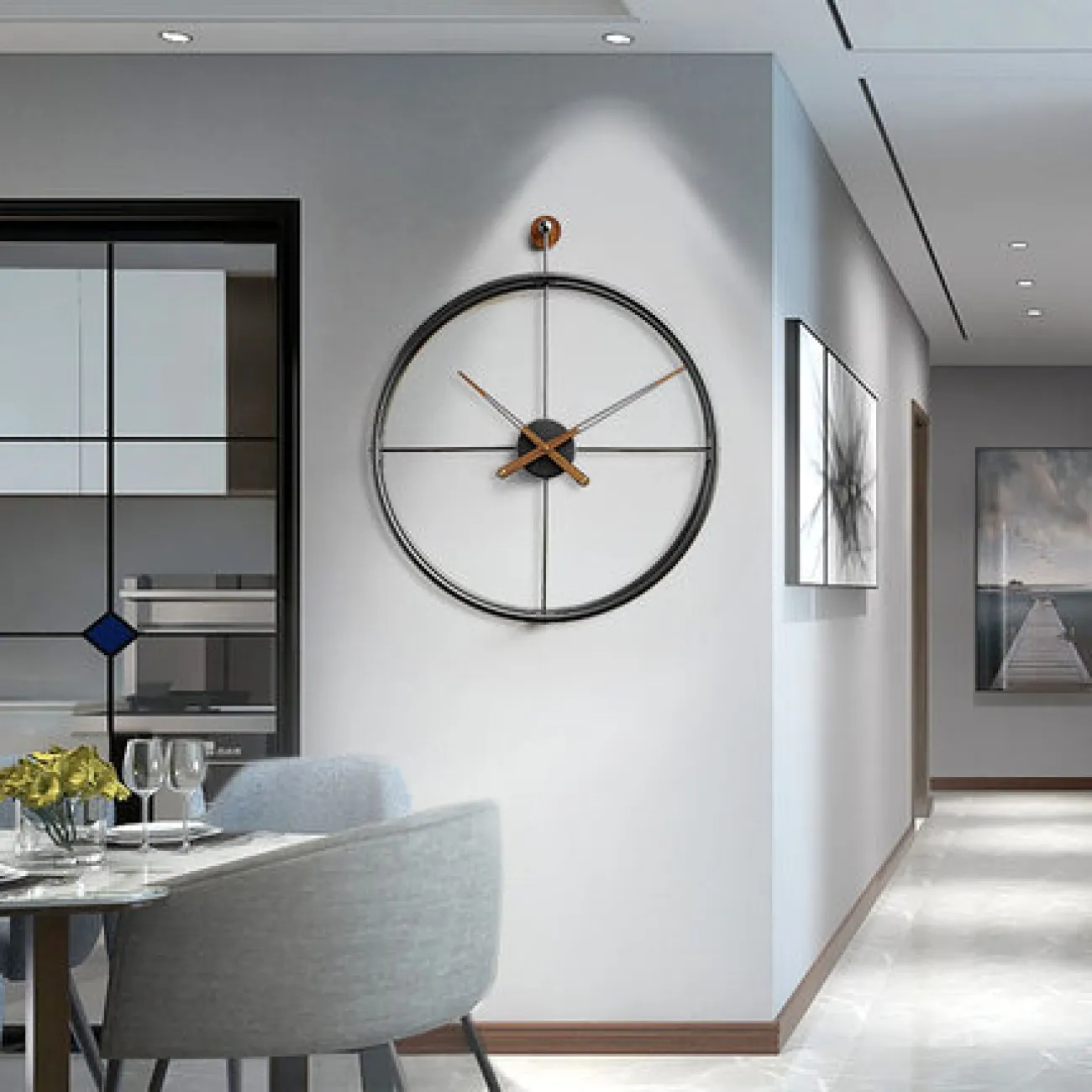 Минималистские модные настенные часы для гостиной в современном испанском стиле LaLume-KKK20260-20