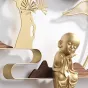 Дизайнерские настенные часы в китайском дзен стиле для гостиной LaLume-KKK20269-20