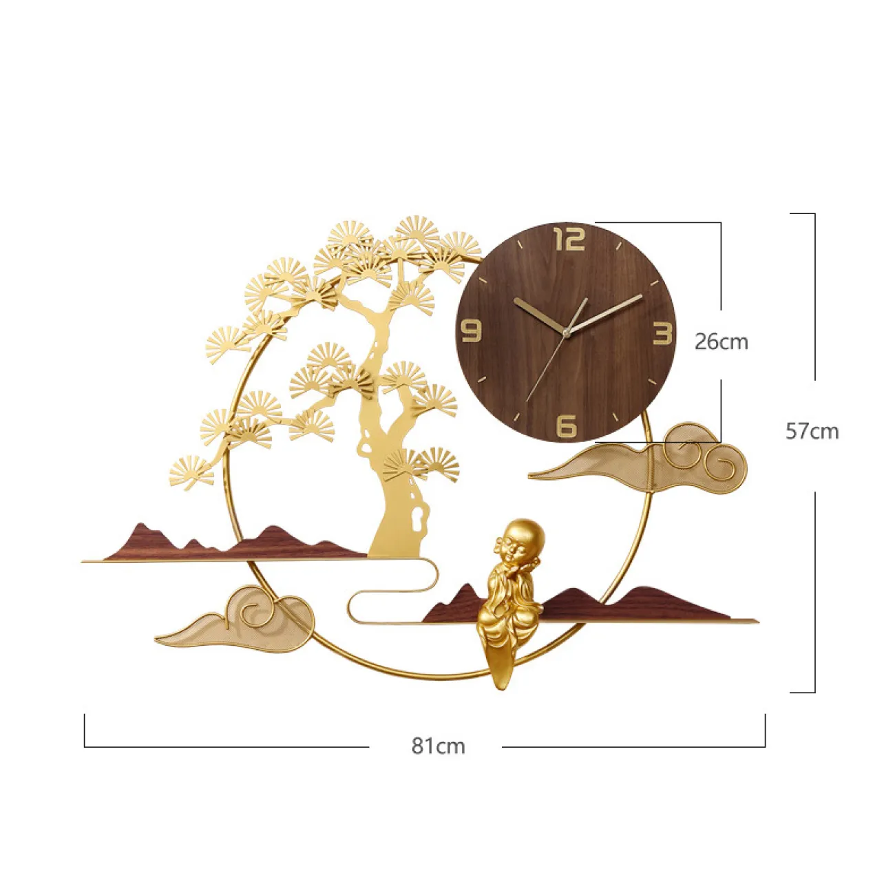 Дизайнерские настенные часы в китайском дзен стиле для гостиной LaLume-KKK20269-20