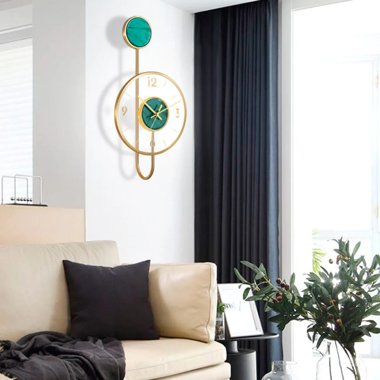 Дизайнерские часы Nordic, настенные для гостиной, кованое железо, современные декоративные часы LaLume-KKK20270-20 Дизайнерские часы Nordic, настенные для гостиной, кованое железо, современные декоративные часы LaLume-KKK20270-20