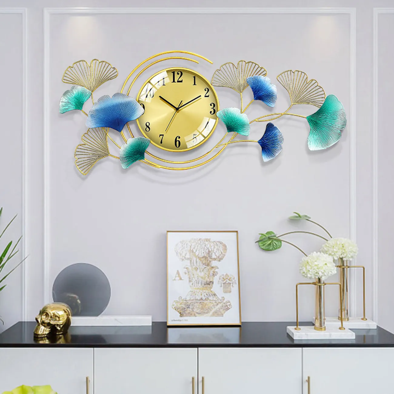 Светлые, стильные скандинавские настенные часы для гостиной, часы в стиле арт-деко  LaLume-KKK20275-20