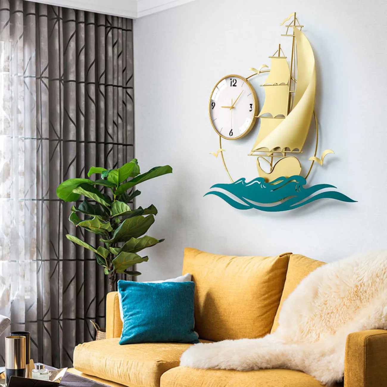 Дизайнерские настенные часы в скандинавском стиле LaLume-KKK20294-20