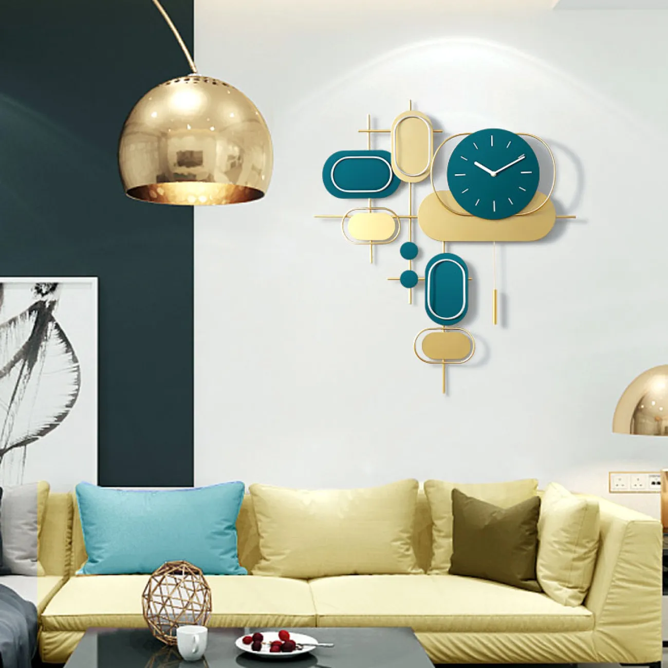 Дизайнерские часы "Овалы" в скандинавском стиле LaLume-KKK20297-20 Дизайнерские часы "Овалы" в скандинавском стиле LaLume-KKK20297-20