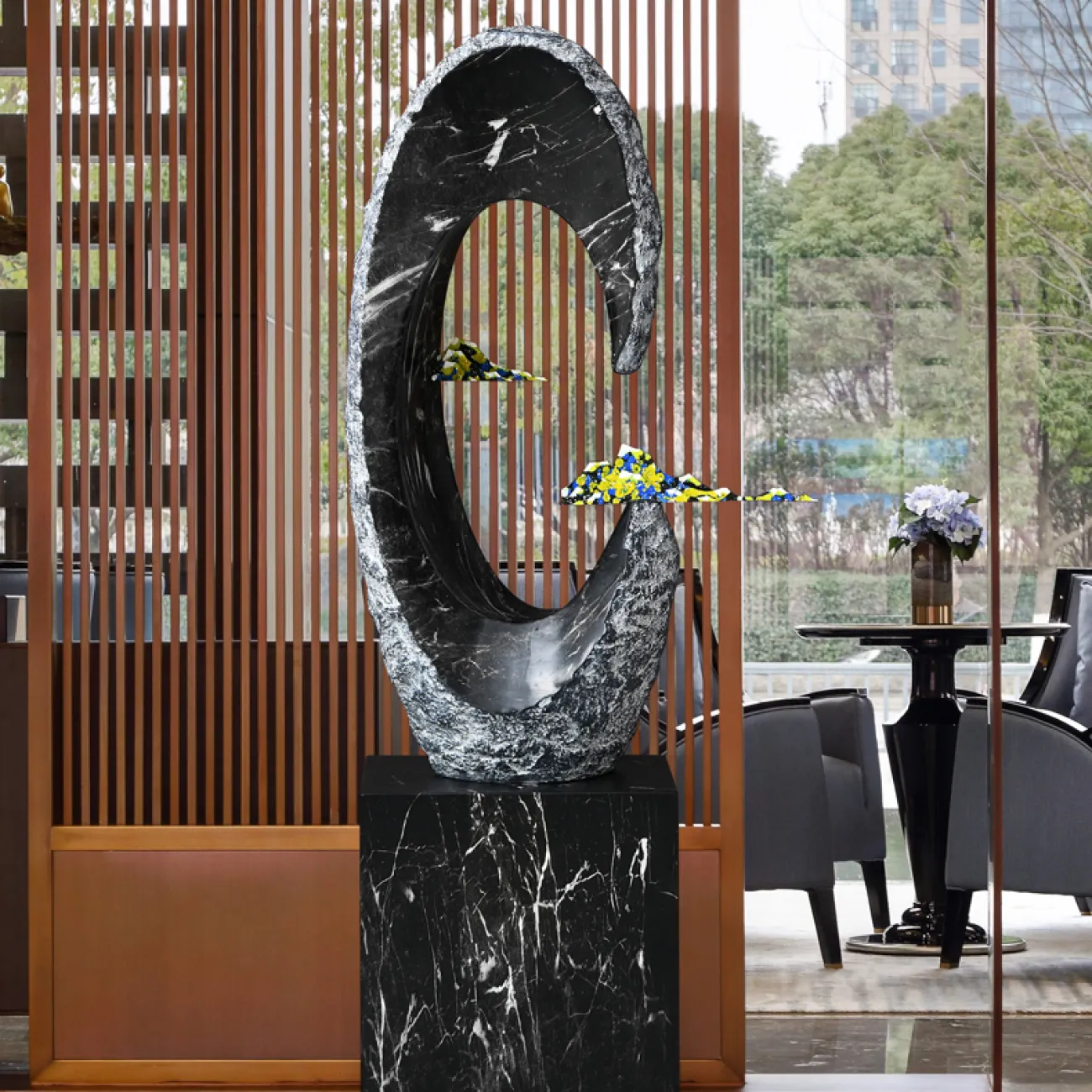 Дизайнерский ламинарный фонтан "Гранитная скала"LaLume-DF20304-20 Дизайнерский ламинарный фонтан "Гранитная скала"LaLume-DF20304-20