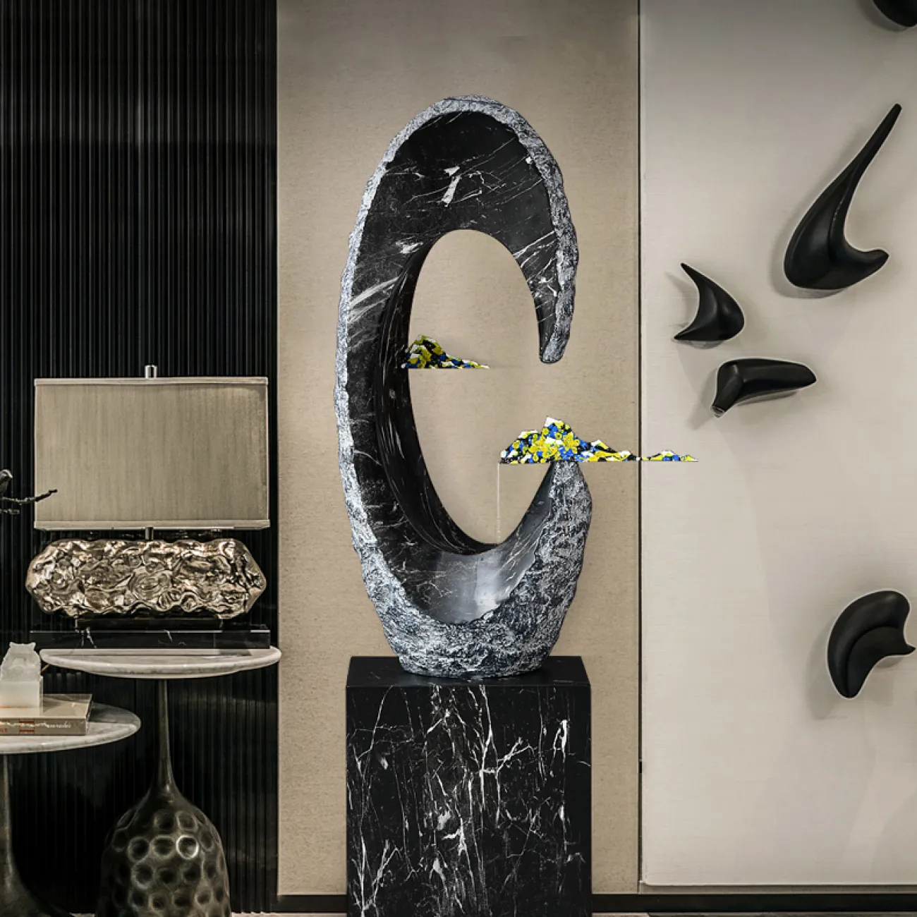 Дизайнерский ламинарный фонтан "Гранитная скала"LaLume-DF20304-20 Дизайнерский ламинарный фонтан "Гранитная скала"LaLume-DF20304-20