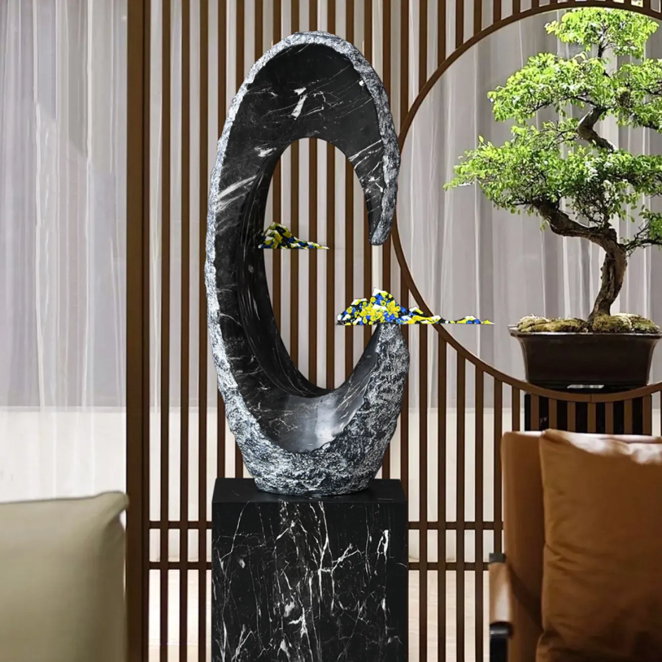 Дизайнерский ламинарный фонтан "Гранитная скала"LaLume-DF20304-20 Дизайнерский ламинарный фонтан "Гранитная скала"LaLume-DF20304-20