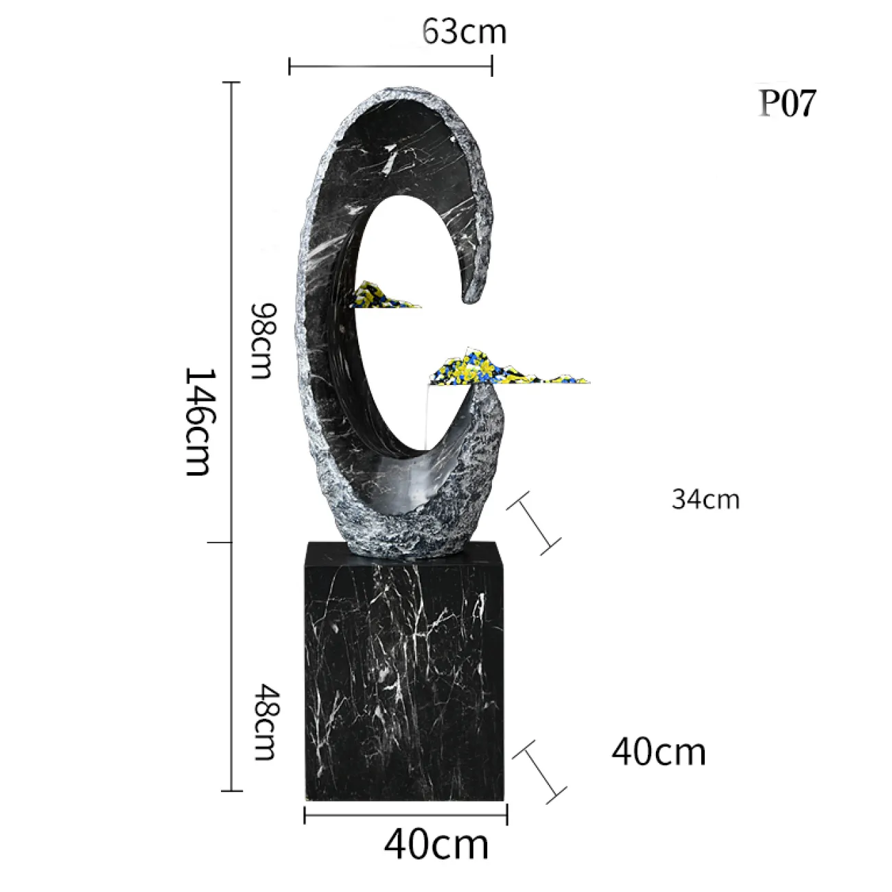 Дизайнерский ламинарный фонтан "Гранитная скала"LaLume-DF20304-20 Дизайнерский ламинарный фонтан "Гранитная скала"LaLume-DF20304-20