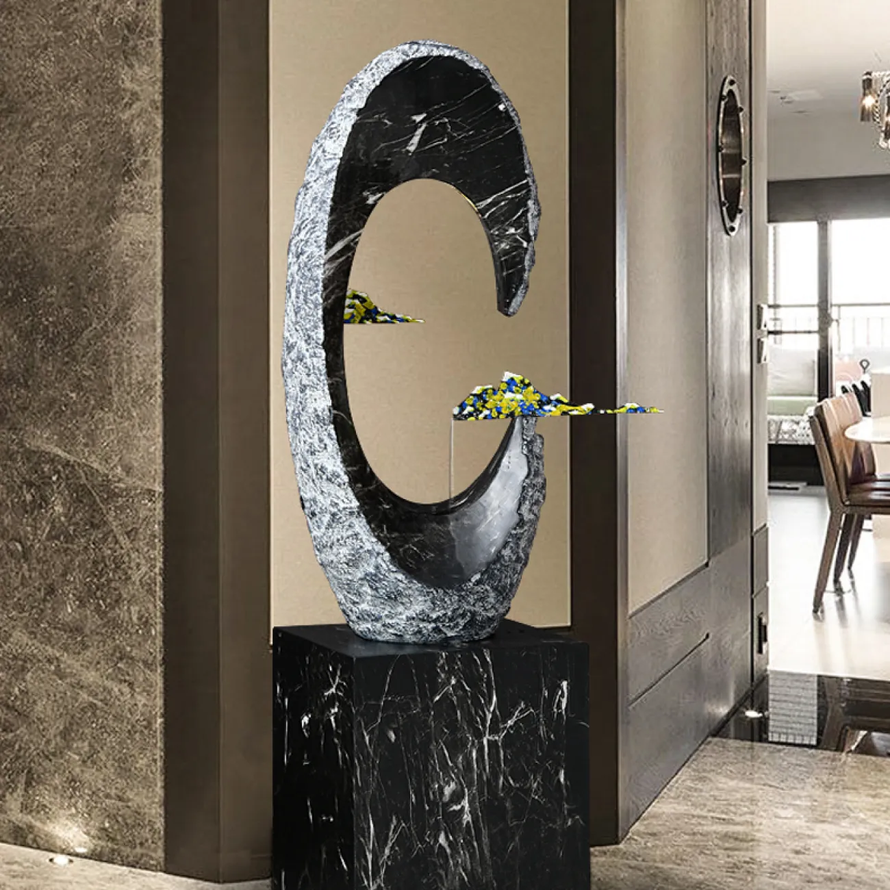 Дизайнерский ламинарный фонтан "Гранитная скала"LaLume-DF20304-20 Дизайнерский ламинарный фонтан "Гранитная скала"LaLume-DF20304-20