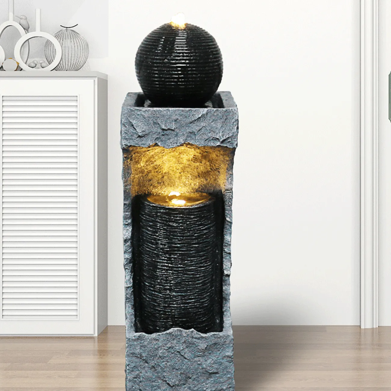 Дизайнерский вертикальный фонтан "Две свечи" LaLume-DF20308-20