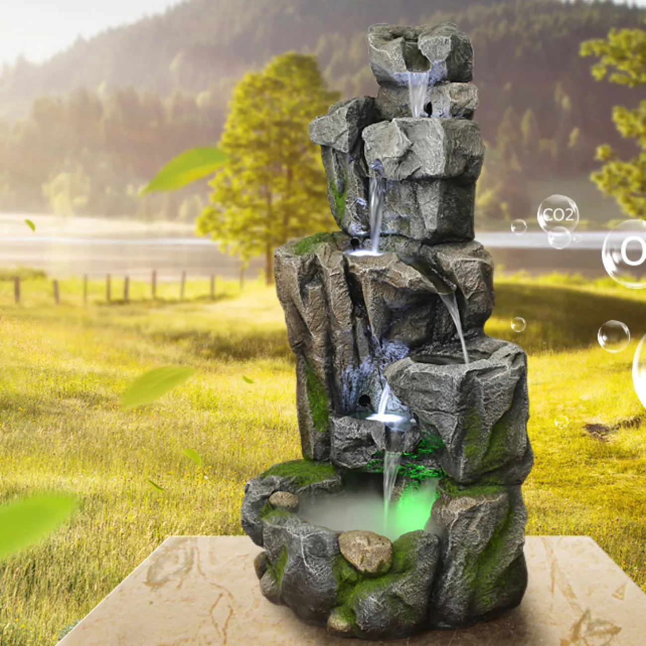 Дизайнерский увлажняющий вертикальный фонтан LaLume-DF20322-20