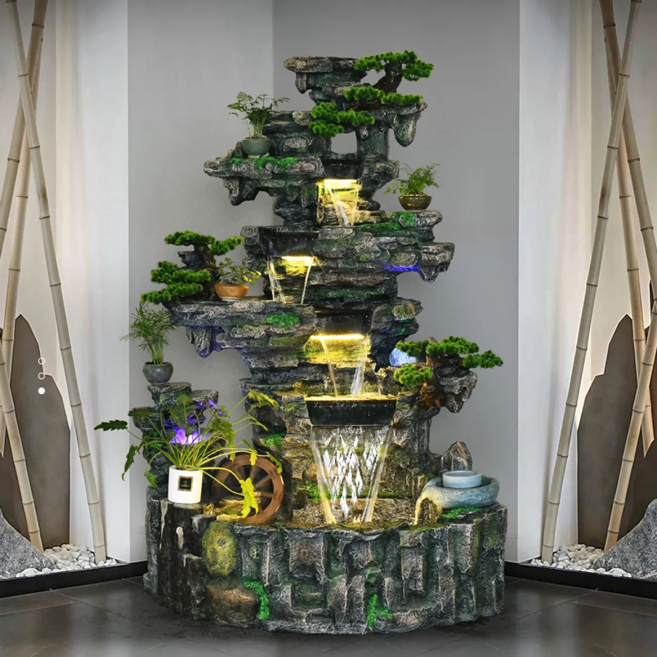 Дизайнерский ламинарный фонтан с подсветкой LaLume-DF20326-20