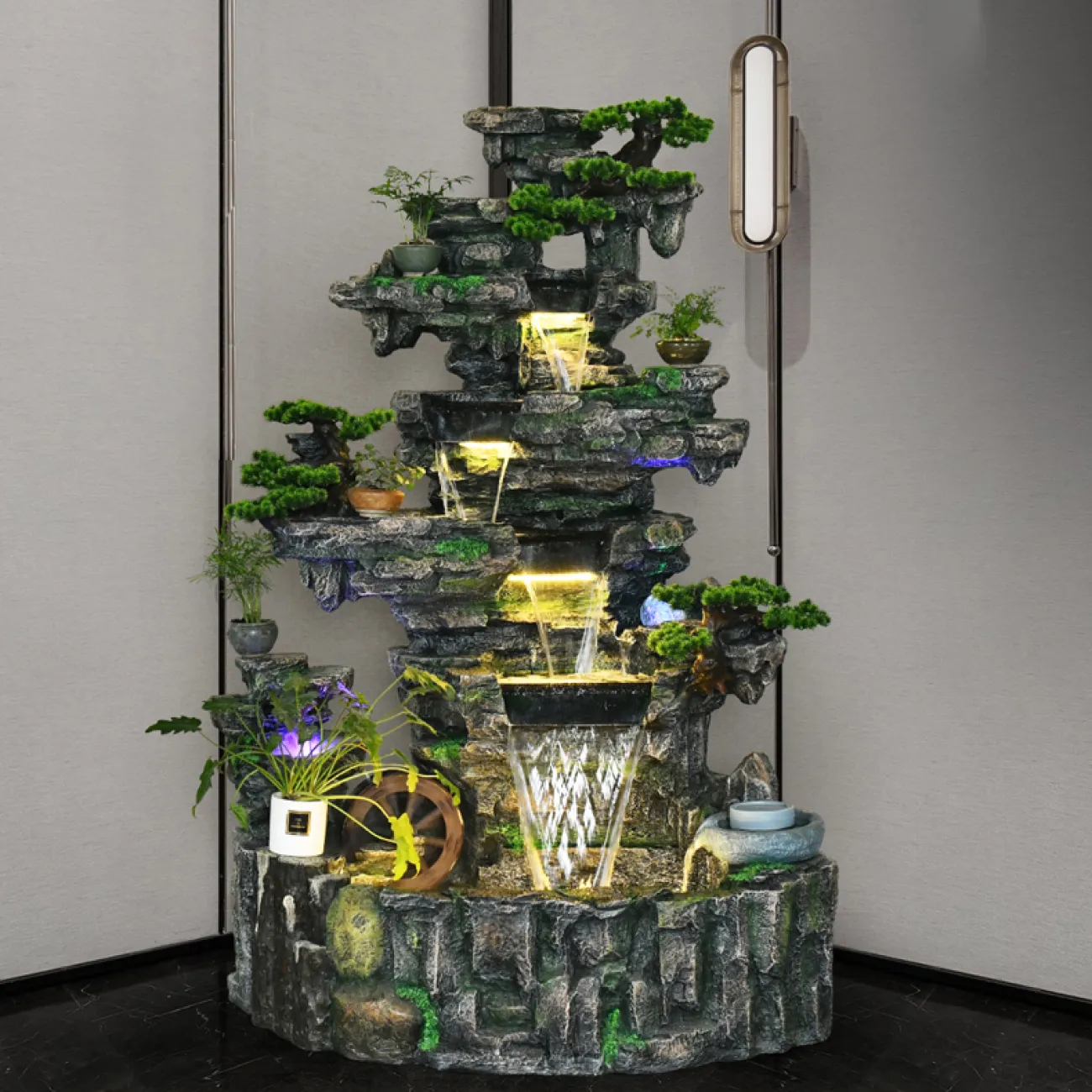 Дизайнерский ламинарный фонтан с подсветкой LaLume-DF20326-20