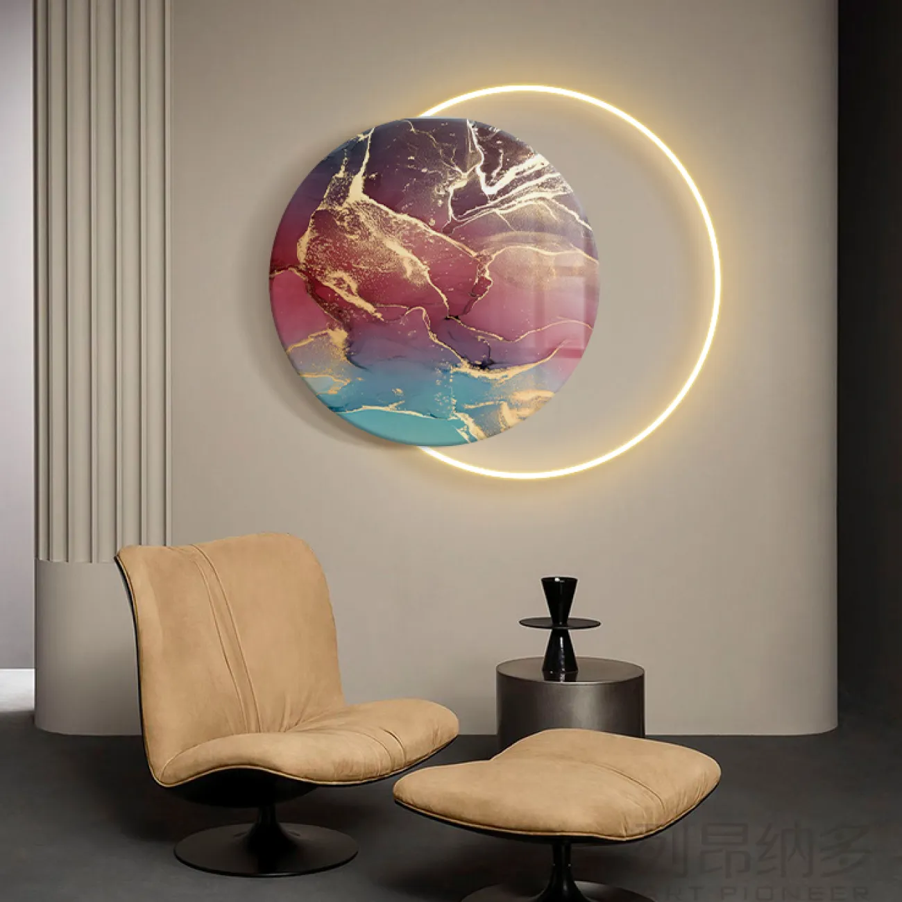 Дизайнерский настенный декор с подсветкой LaLume-DF20335-20