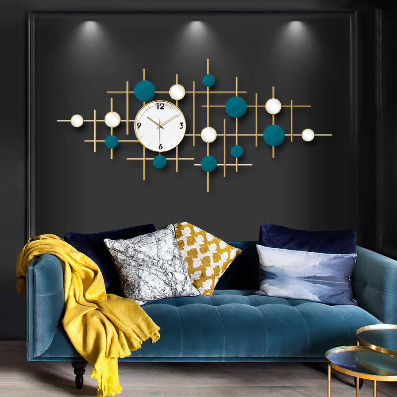 Современные минималистичные настенные часы для гостиной, роскошное художественное украшение LaLume-KKK20276-20 Современные минималистичные настенные часы для гостиной, роскошное художественное украшение LaLume-KKK20276-20