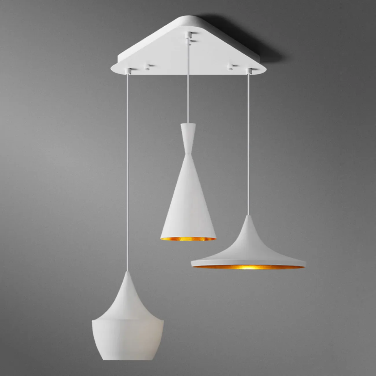 Потолочное крепление из металла треугольной формы CEILING MOUNT 10 от LaLume