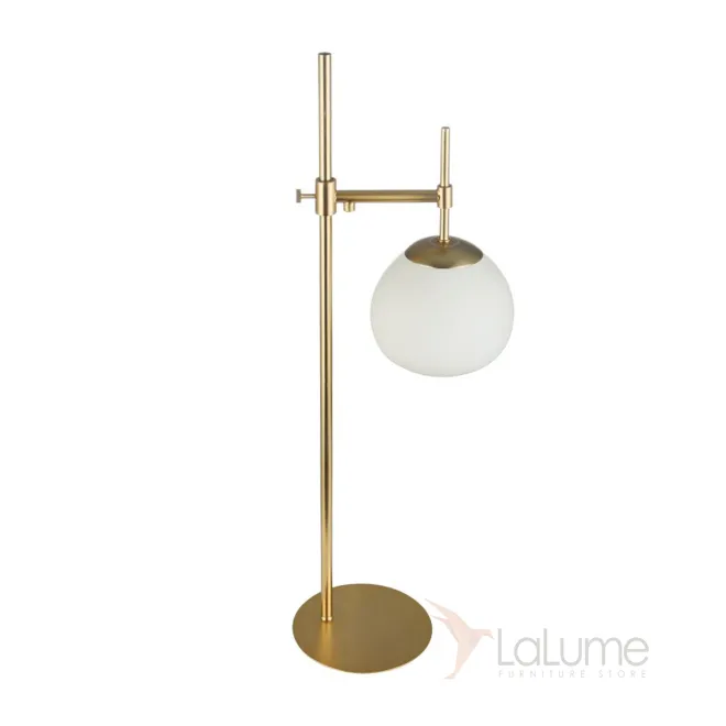 Настольная лампа с шарообразным стеклянным плафоном и механизмом регулирования положения плафона SAINA TAB от LaLume