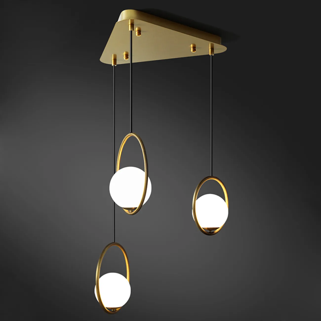 Потолочное крепление из металла треугольной формы CEILING MOUNT 7 от LaLume