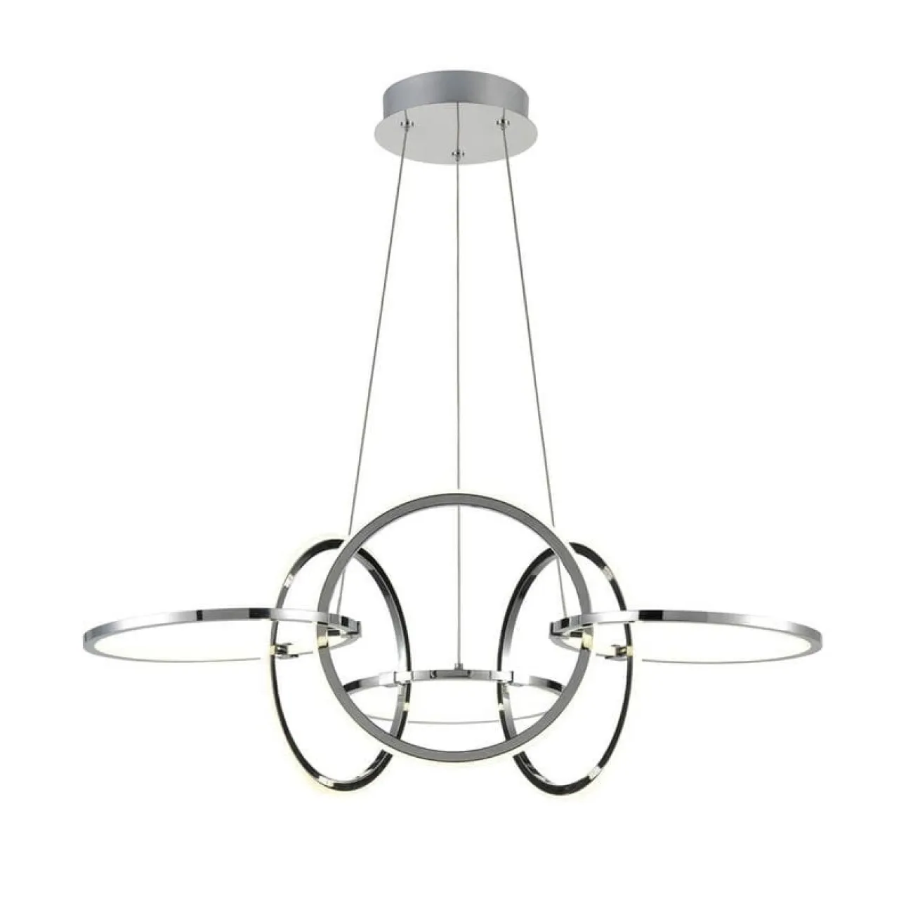 Светодиодная люстра в виде композиции из металлических колец HEDES от LaLume