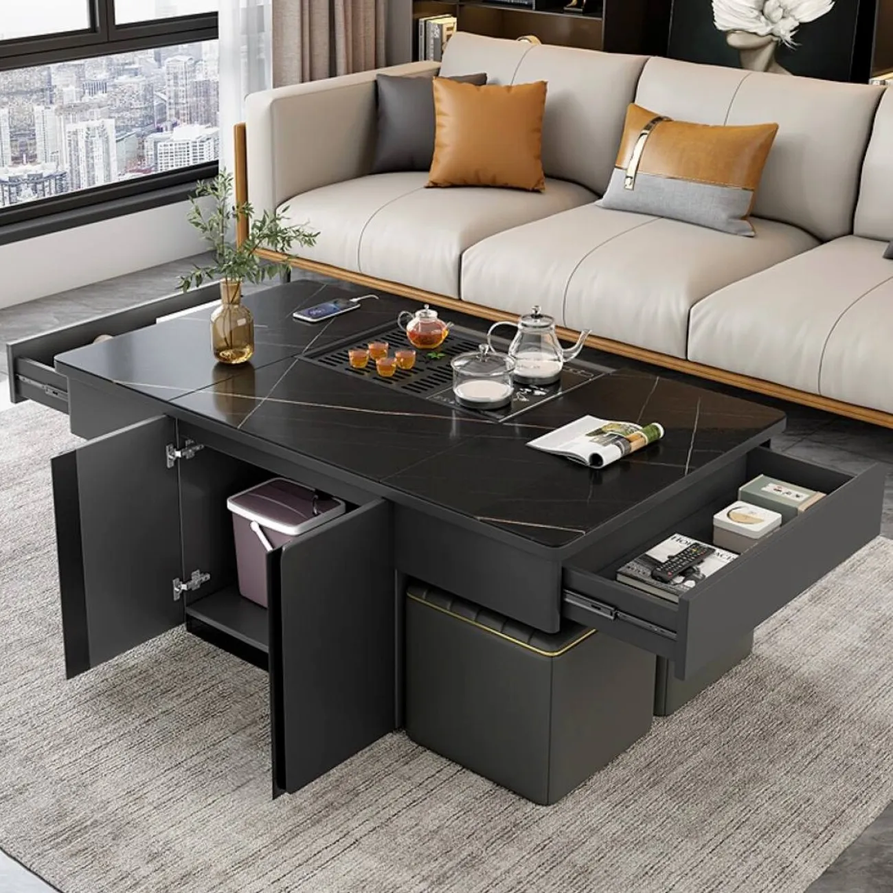 Многофункциональный чайный столик ST22322-06 от LaLume Многофункциональный чайный столик ST22322-06 от LaLume