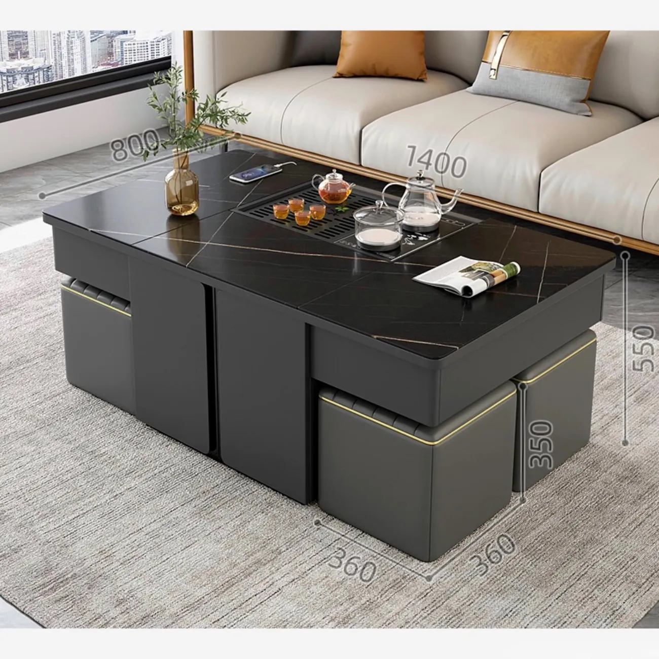 Многофункциональный чайный столик ST22322-06 от LaLume Многофункциональный чайный столик ST22322-06 от LaLume