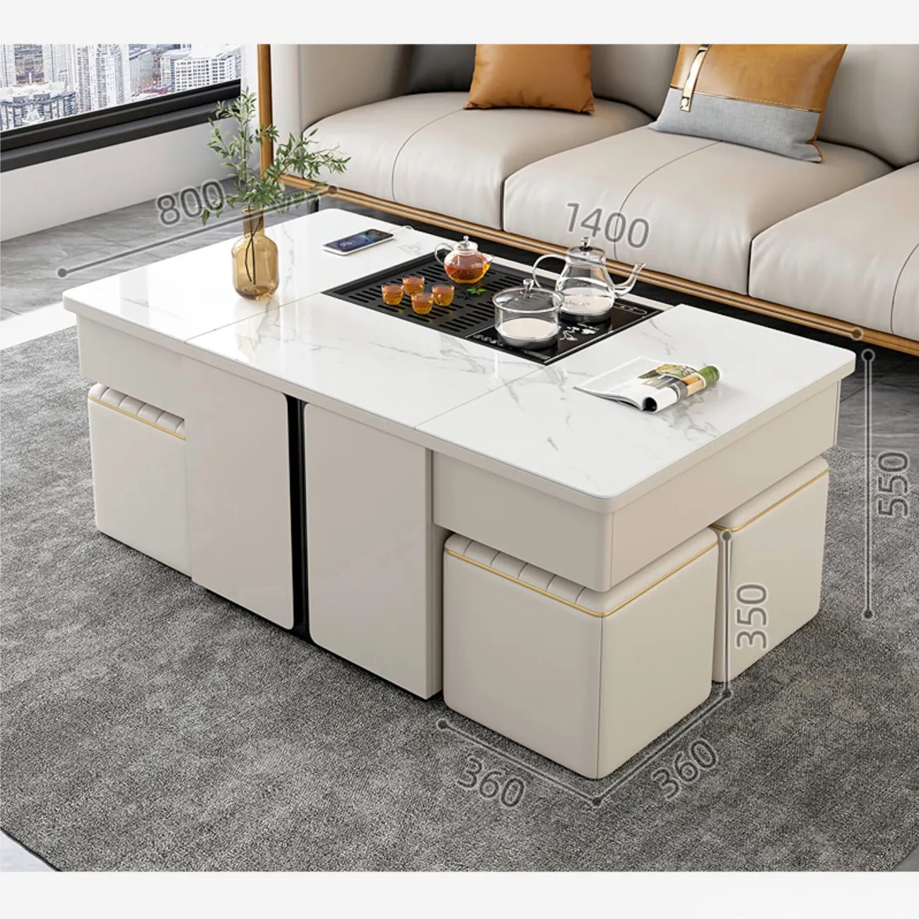 Многофункциональный чайный столик ST22322-06 от LaLume Многофункциональный чайный столик ST22322-06 от LaLume