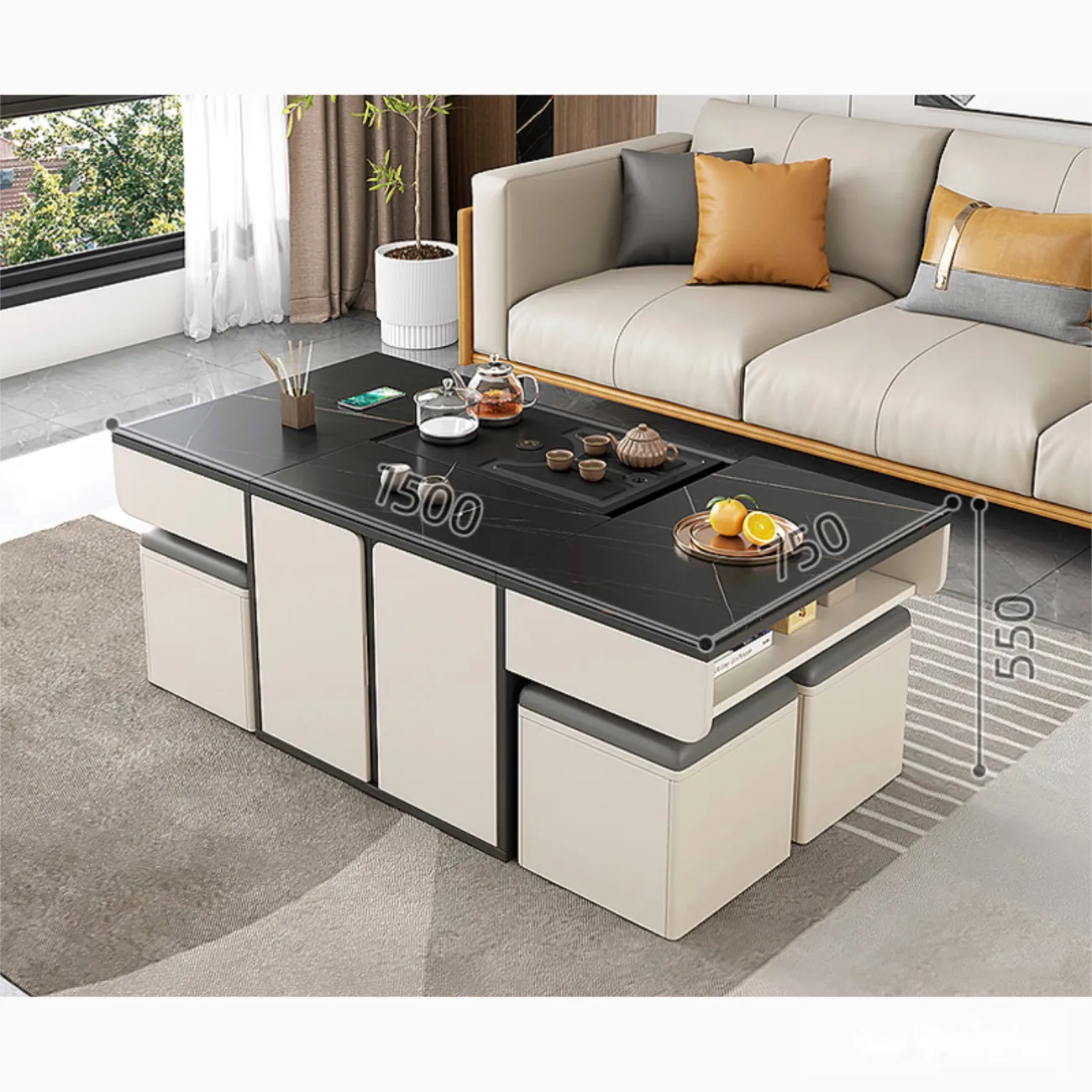 Многофункциональный чайный столик ST22323-06 от LaLume Многофункциональный чайный столик ST22323-06 от LaLume