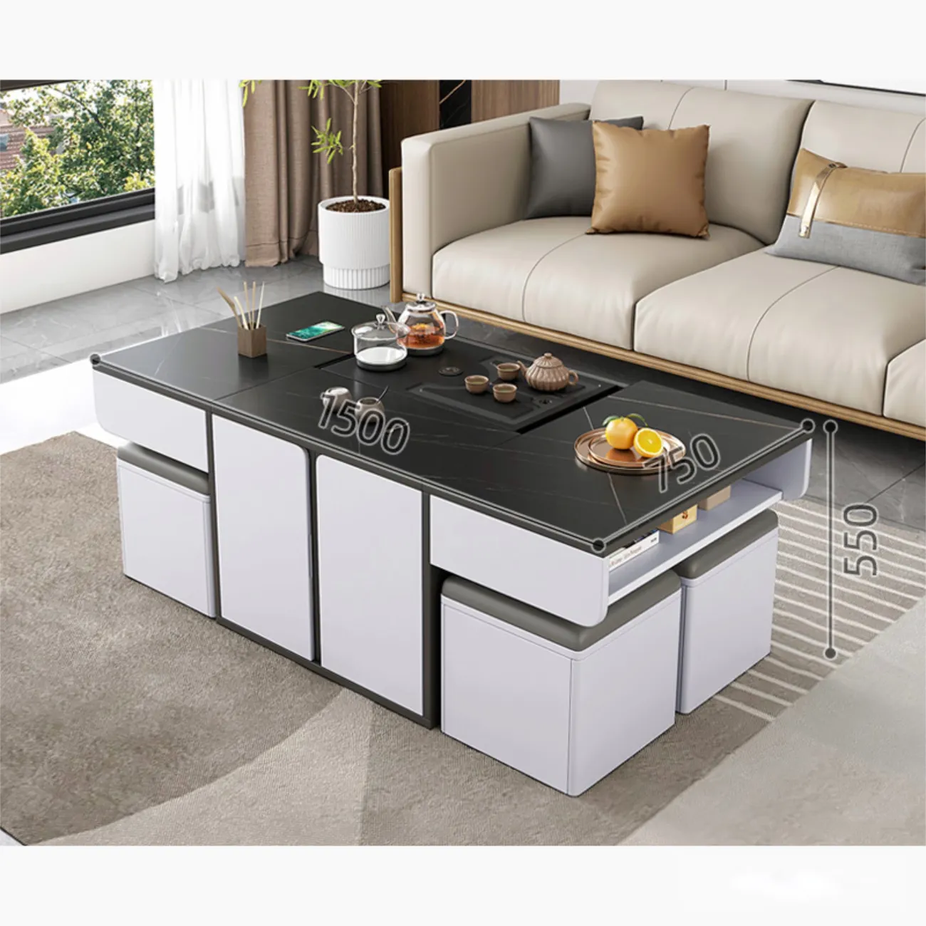 Многофункциональный чайный столик ST22323-06 от LaLume Многофункциональный чайный столик ST22323-06 от LaLume