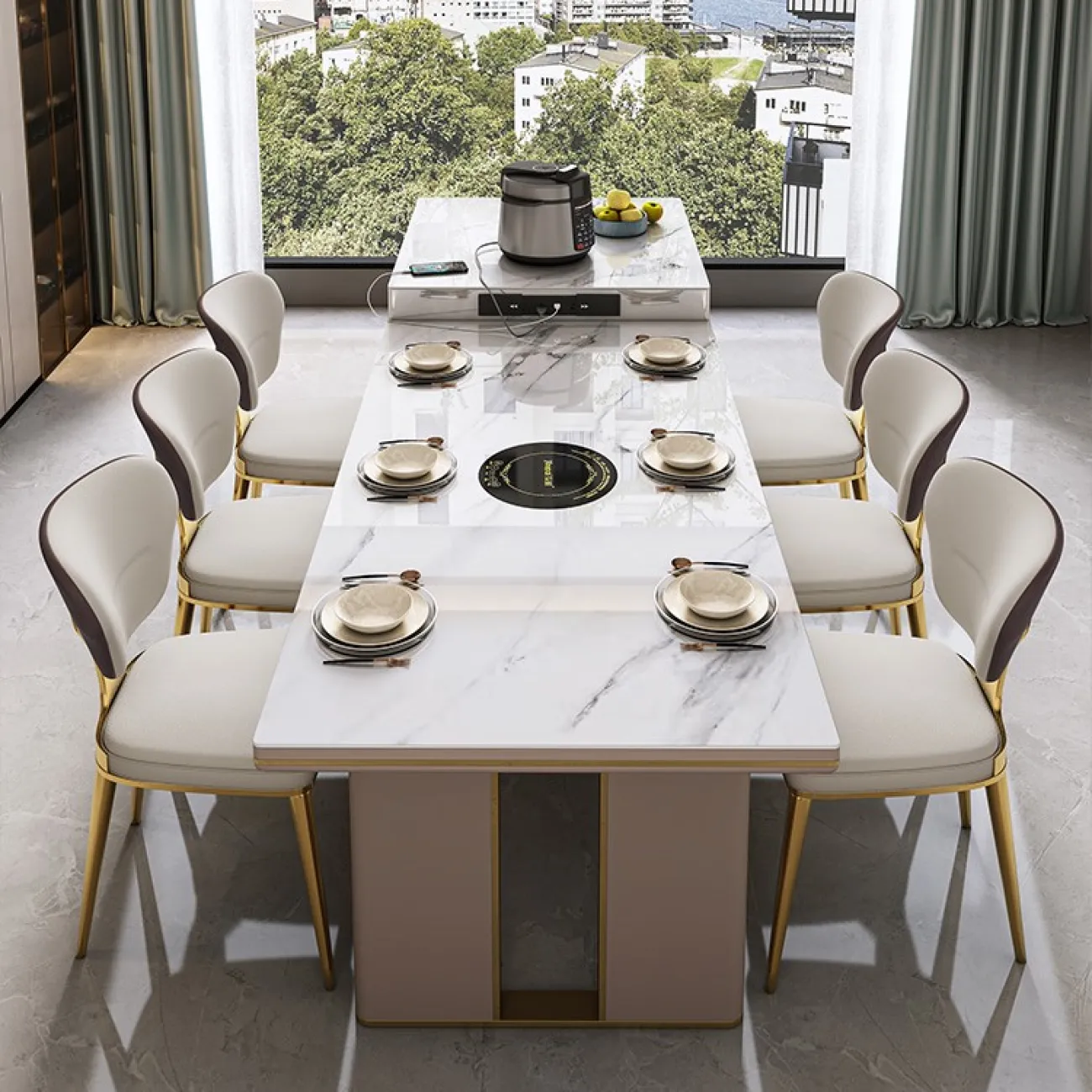 Многофункциональный обеденный стол LaLume MB22329-23 Многофункциональный обеденный стол LaLume MB22329-23