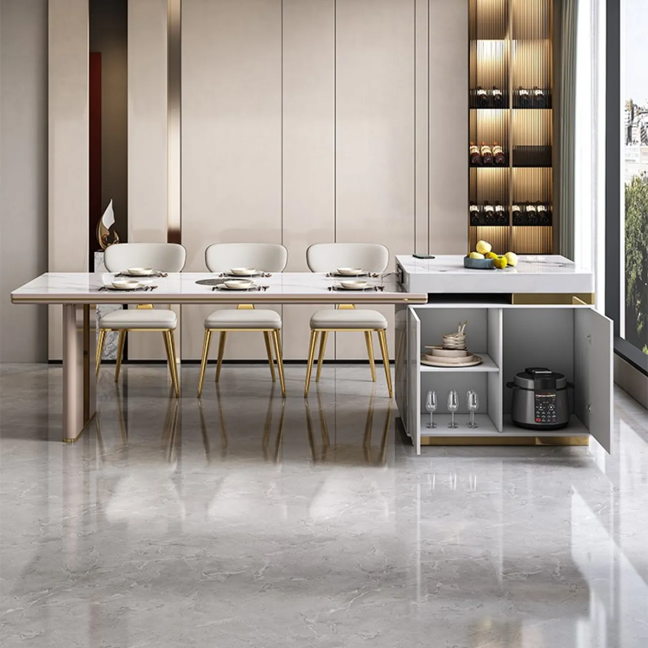 Многофункциональный обеденный стол LaLume MB22329-23 Многофункциональный обеденный стол LaLume MB22329-23