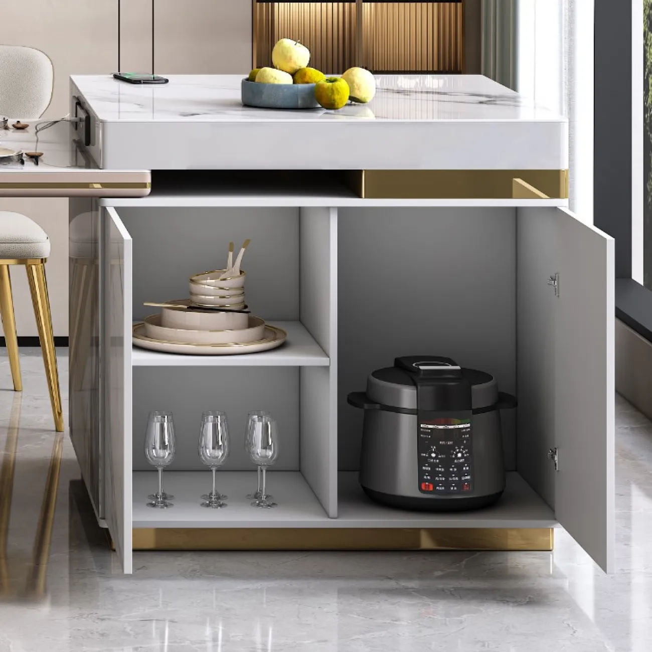 Многофункциональный обеденный стол LaLume MB22329-23 Многофункциональный обеденный стол LaLume MB22329-23