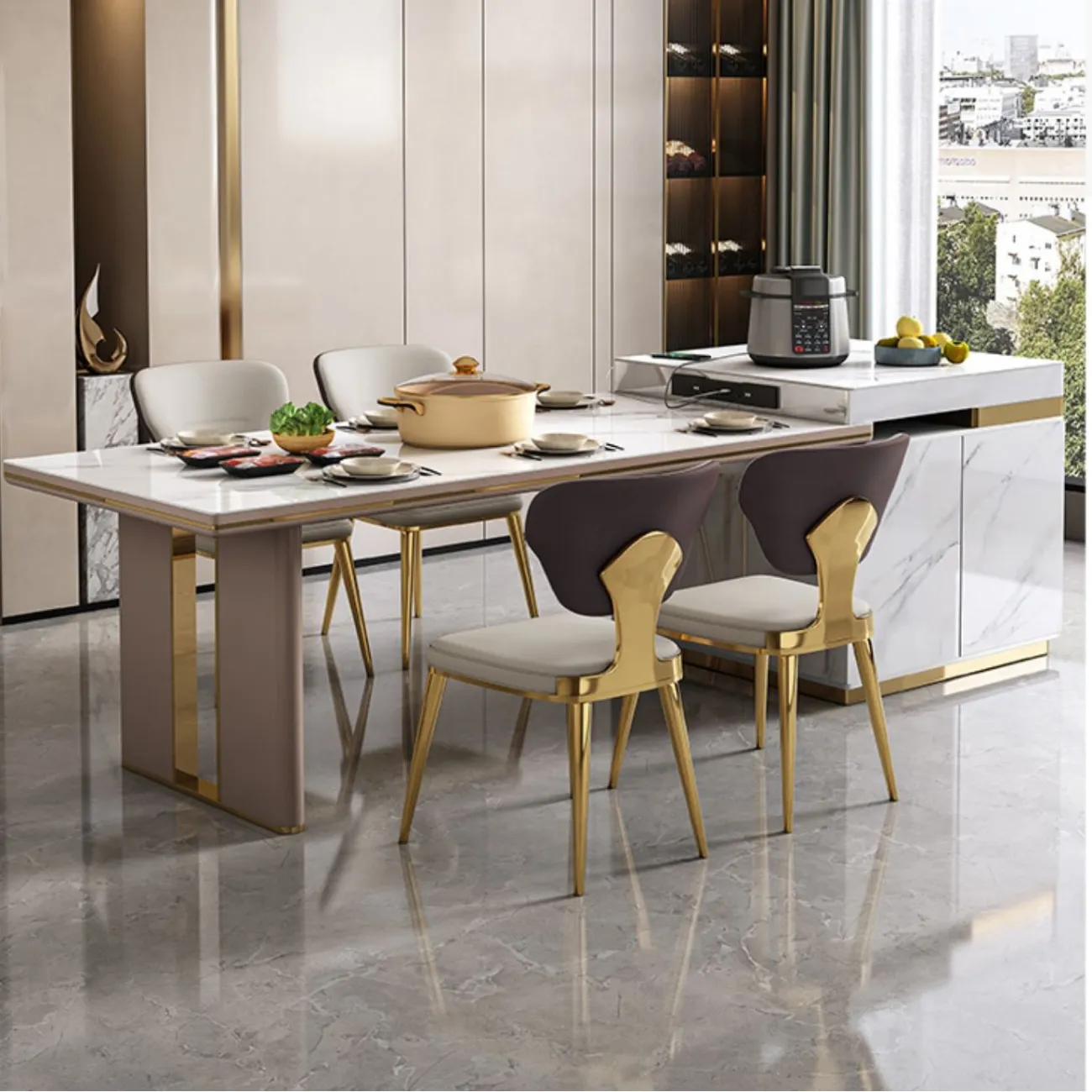 Многофункциональный обеденный стол LaLume MB22329-23 Многофункциональный обеденный стол LaLume MB22329-23