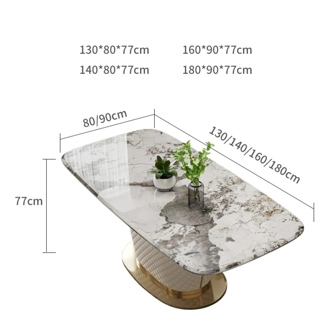Обеденный стол с мраморной столешницей LaLume MB22332-23