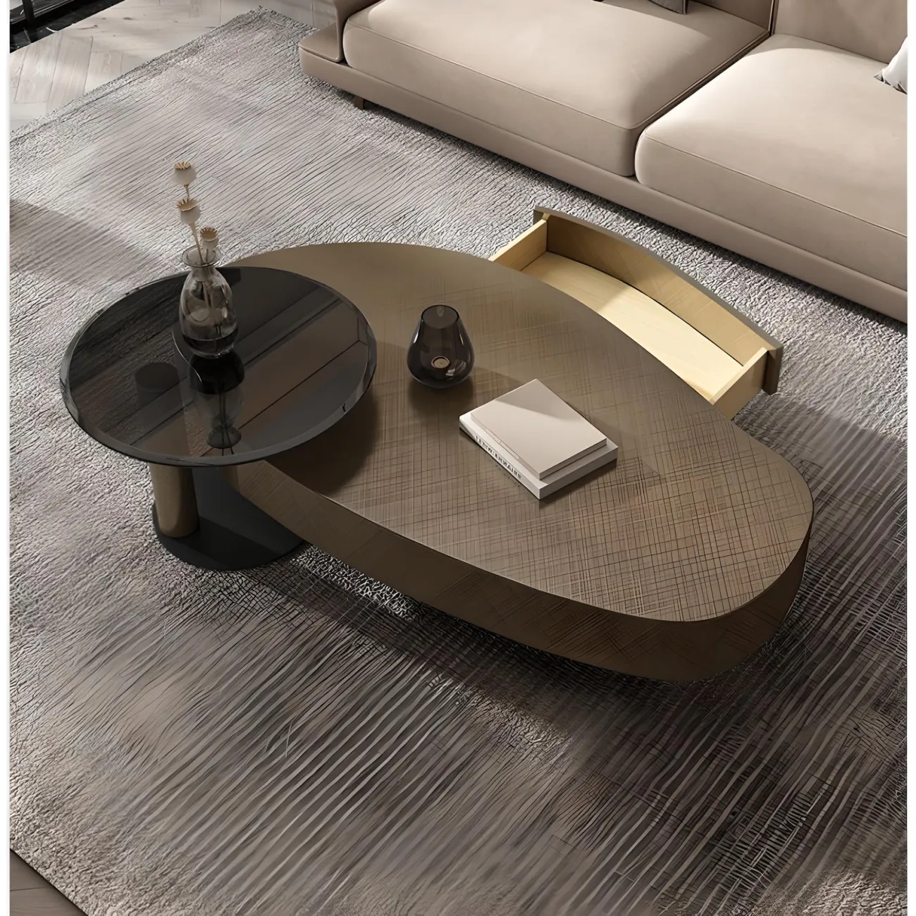 Дизайнерский журнальный столик Feng 37546-30 в слвременном стиле Дизайнерский журнальный столик Feng 37546-30 в слвременном стиле