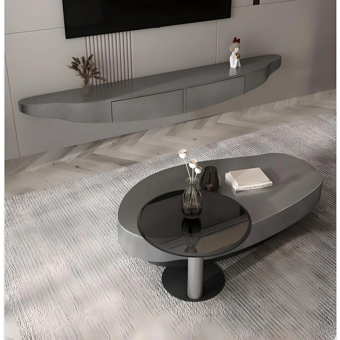 Плавающий телевизионный шкаф Feng 37547-30 в слвременном стиле