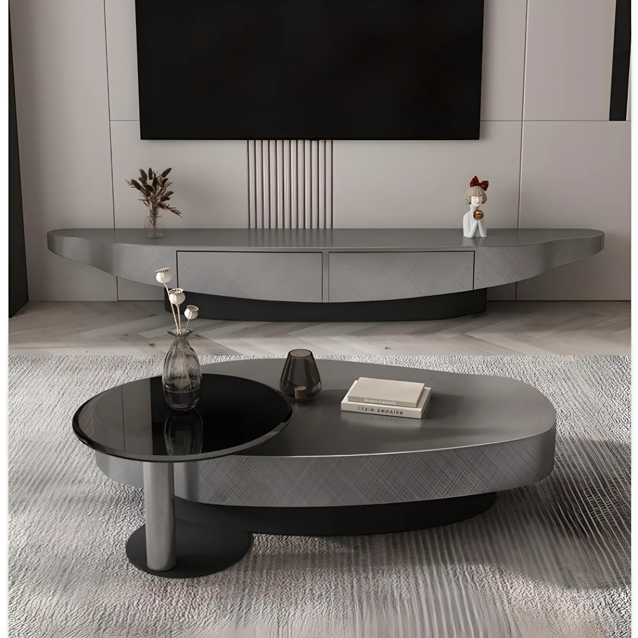 Плавающий телевизионный шкаф Feng 37547-30 в слвременном стиле