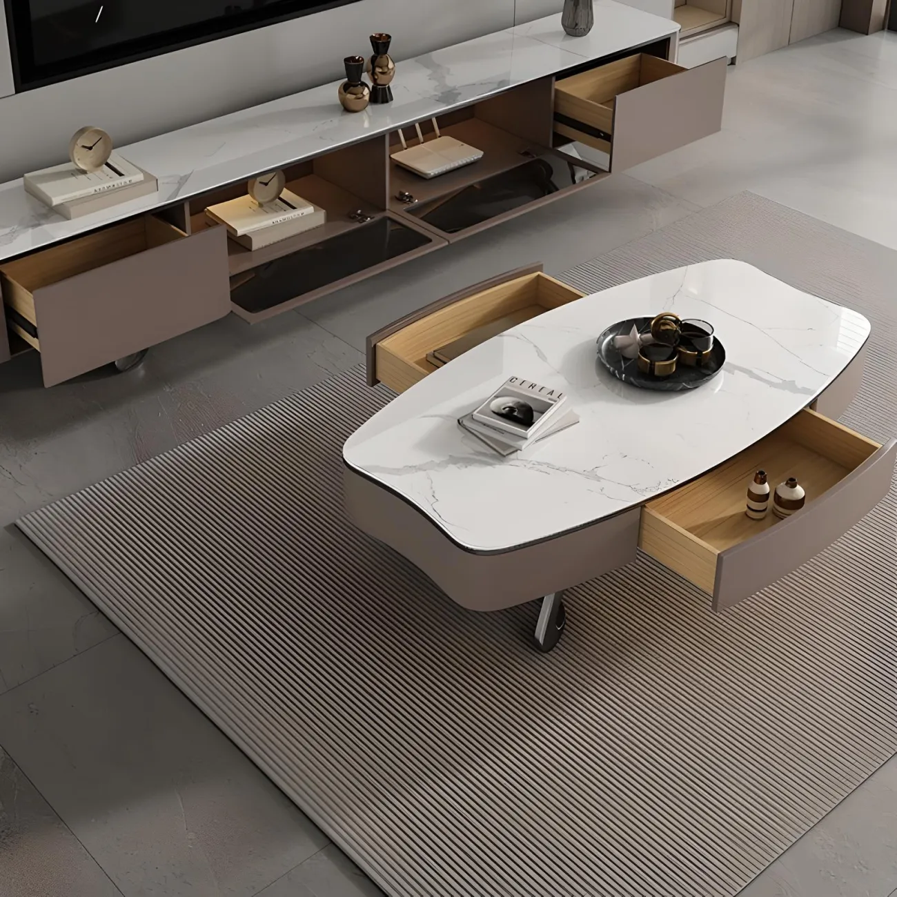 Итальянский журнальный столик и тумба Feng 37551-30 в минималистичном стиле