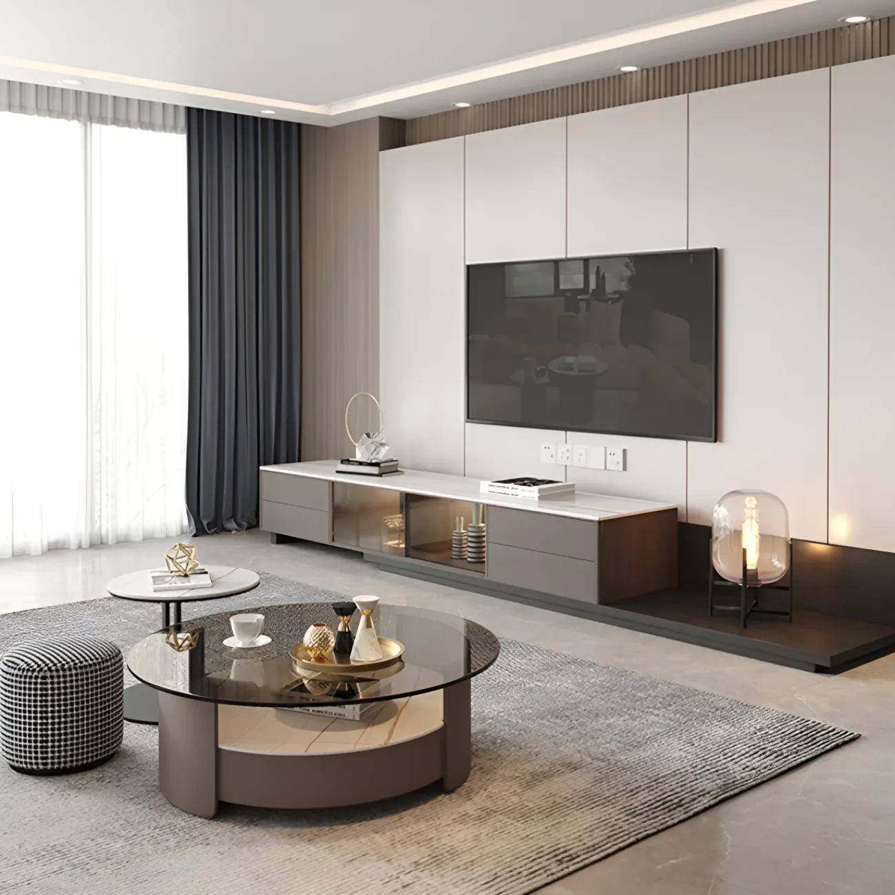 Комбинация из журнальных столиков и тумбы Feng 37555-30 в современном стиле Комбинация из журнальных столиков и тумбы Feng 37555-30 в современном стиле