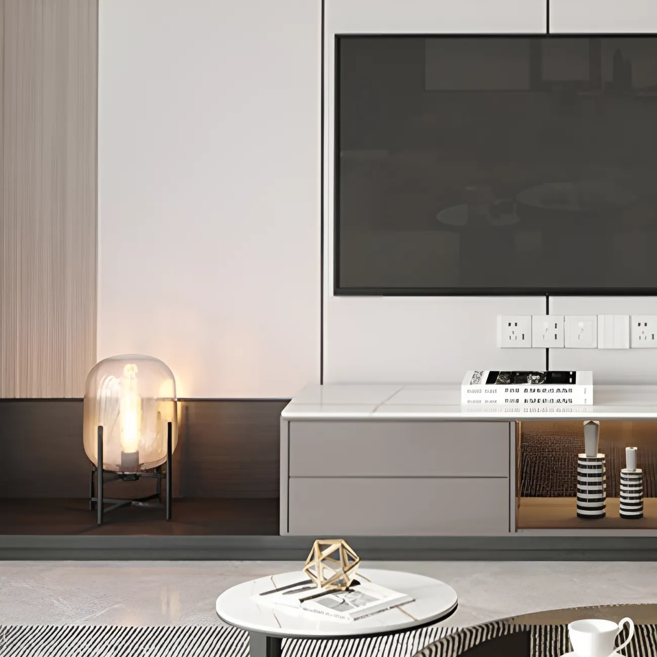 Комбинация из журнальных столиков и тумбы Feng 37555-30 в современном стиле 