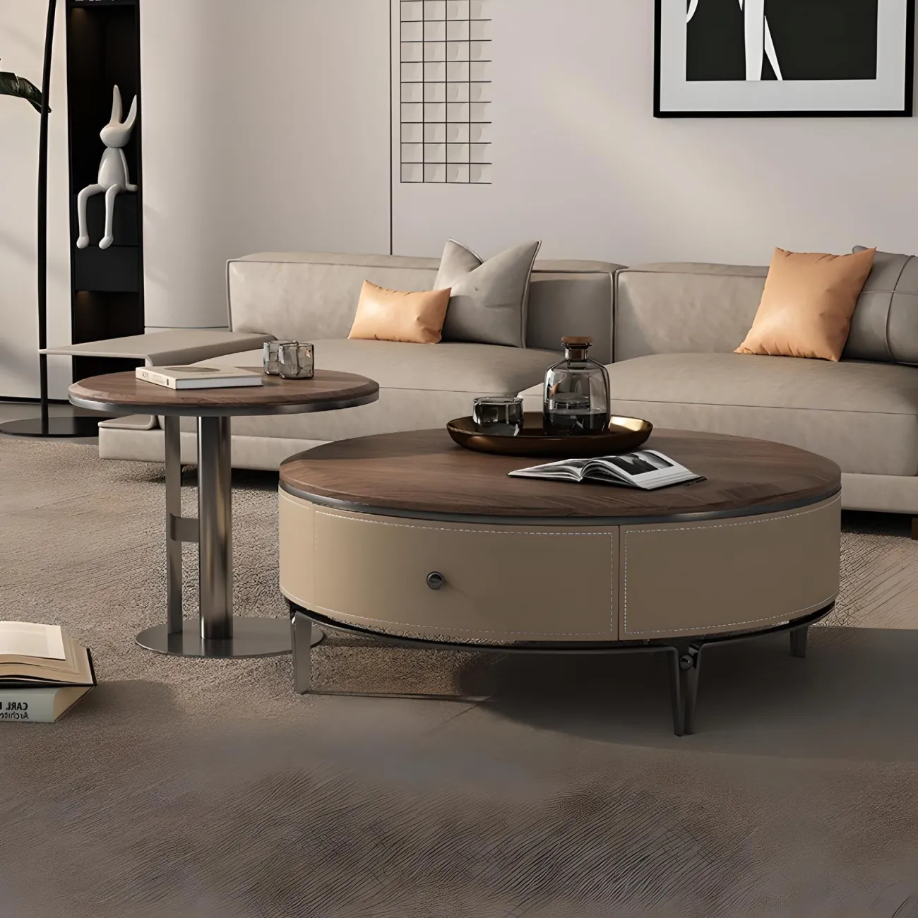 Дизайнерский журнальный столик Feng 37558-30 в современном стиле 