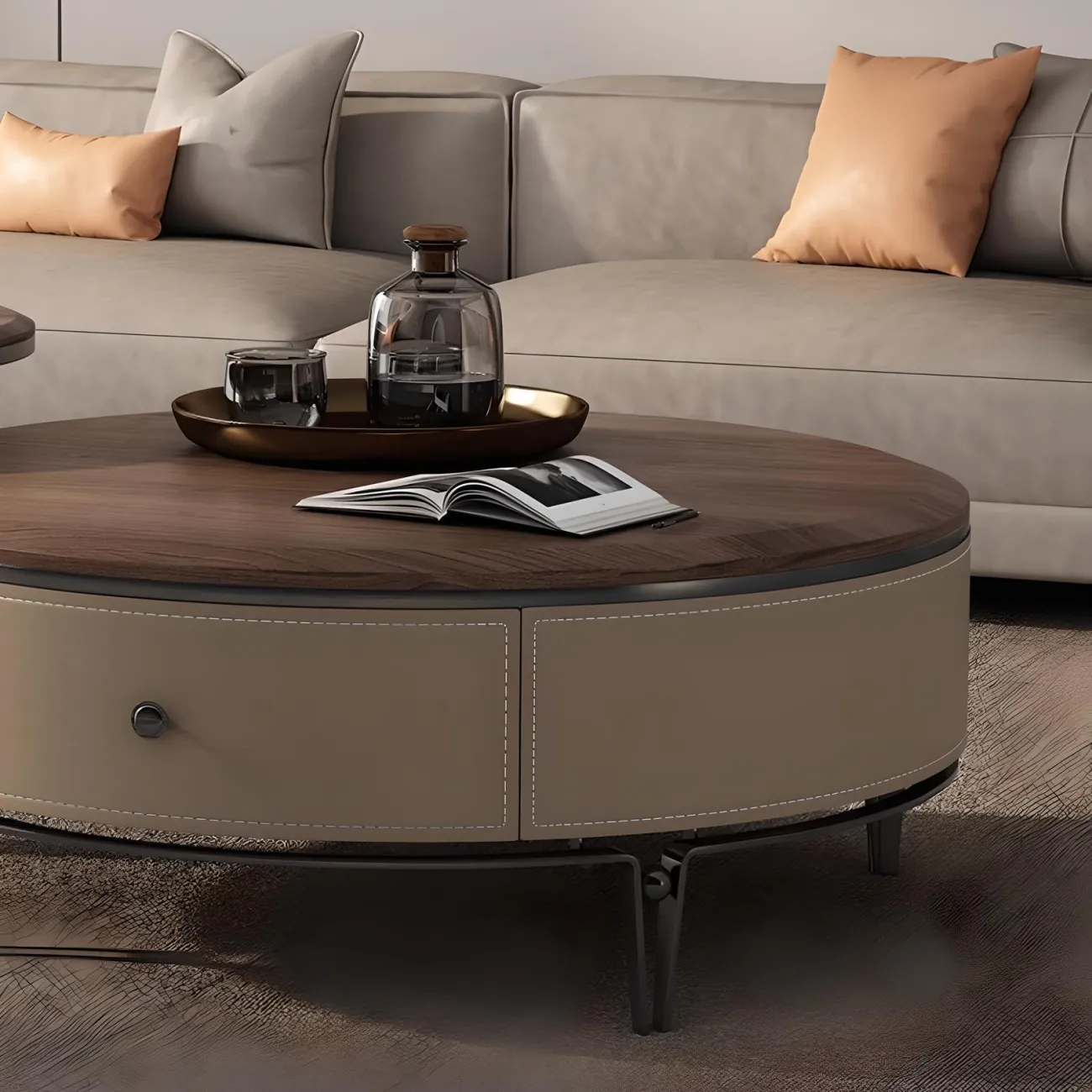 Дизайнерский журнальный столик Feng 37558-30 в современном стиле 