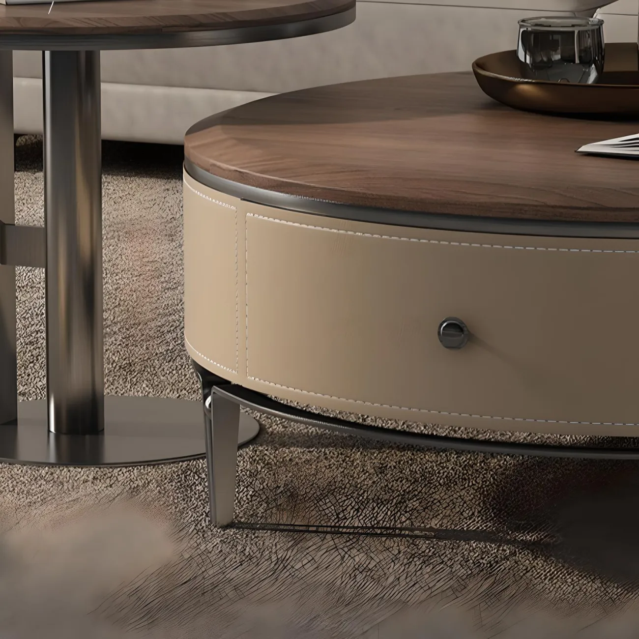 Дизайнерский журнальный столик Feng 37558-30 в современном стиле 